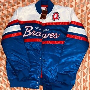 THROWBACK Atlanta Braves Men's Mitchell and Ness Jacket SZ XL